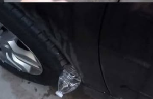 If You See a Plastic Bottle on Your Tire, This Is What It Might Mean