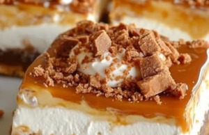 Butterfinger Caramel Cheesecake Bars