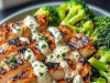 Grilled Chicken & Broccoli Bowls with Creamy Garlic Sauce Recipe
