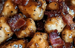 Maple Bacon Glazed Chicken Bites
