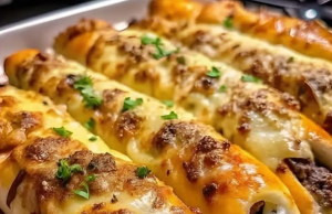 Philly Cheesesteak Stuffed Cheesy Breadsticks