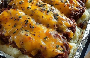 Cheesy Meatloaf with Mashed Potatoes