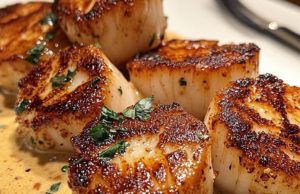 Seared Scallops with Spicy Cajun Cream Sauce