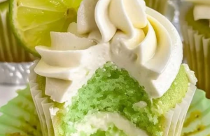 Key Lime Cupcakes Filled with Creamy Lime Frosting