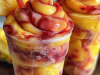 Pineapple Strawberry Swirled Slushies