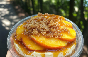 Stuffed Peach Cobbler Mini Cheesecake Recipe