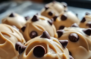 Frozen Greek Yogurt Peanut Butter Bites with Chocolate Chips Recipe