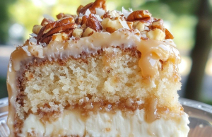 White German Chocolate Cake with Cheesecake Center