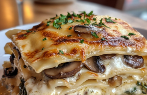 Spinach and Mushroom White Lasagna Recipe