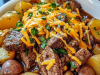 Crockpot Loaded Steak and Potato Bake Recipe