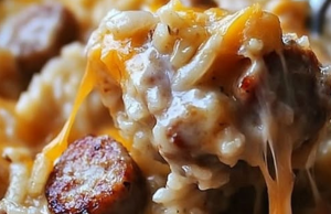 Savory Cheesy Sausage and Rice Casserole Recipe