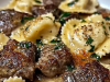 One-Skillet Garlic Butter Steak & Cheese Ravioli Recipe