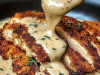Parmesan Crusted Chicken with Creamy Garlic Sauce