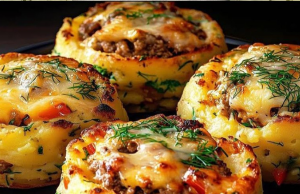Stuffed Mashed Potato Nests