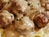Easy Pleasy Meatballs over Buttered Noodles