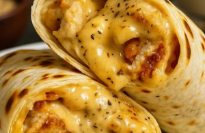 Cheesy Garlic Chicken Wraps