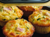 Cheesy Zucchini Muffins with Ham Toppings