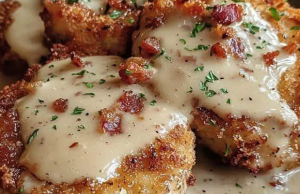 Country Fried Pork Chops with Bacon Gravy