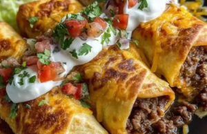 Beef and Cheese Chimichangas