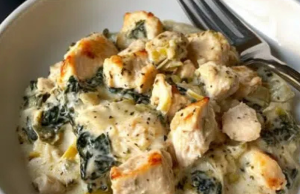 High-Protein Spinach and Artichoke Chicken Casserole