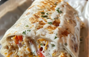 Chicken Bell Pepper Ranch Burritos
