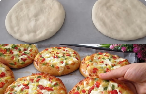 Cheesy Stuffed Peppers with Homemade Bread Dough
