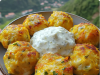Baked Yellow Squash Tots with Greek Yogurt Herb Dip