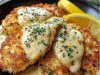 Lemon Pecorino Crusted Chicken with Creamy Lemon Sauce