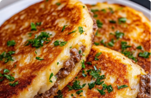 Mashed Potato Pancakes with Ground Beef Filling