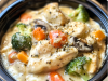 Slow Cooker Creamy Garlic Chicken and Veggies