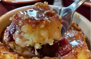 Baked Sticky Rhubarb Pudding