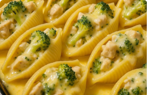 Cheesy Chicken & Broccoli Stuffed Shells