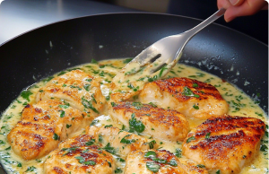 Garlic Chicken with Lemon Cream Sauce