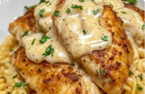 Creamy Garlic Butter Chicken and Rotini in Parmesan Sauce