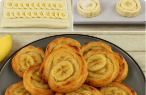 4-Ingredient Puff Pastry Banana Pinwheels