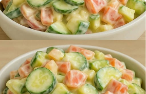 Creamy Cucumber Salad with Vegetables
