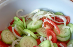 Marinated Cucumbers, Onions & Tomatoes
