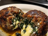 Spinach Garlic Meatballs Stuffed with Mozzarella