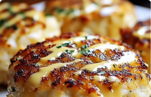 Cheddar Bay Crab Cakes with Lemon Butter Drizzle