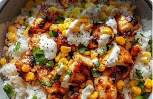 Street Corn Chicken Rice Bowl