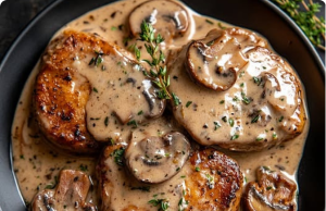 Creamy Garlic Mushroom Pork Chops