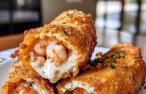 Deep-Fried Shrimp Alfredo Burrito Bites