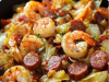 Fried Cabbage with Shrimp, Sausage & Bacon