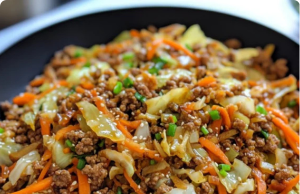 Healthy Chinese Ground Beef & Cabbage Stir Fry