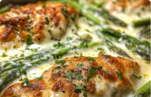 Caesar Chicken with Asparagus