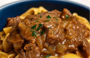 French Onion Beef and Noodles