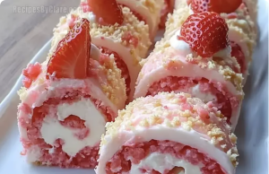 Sweet Strawberry Shortcake Cheesecake Rolls