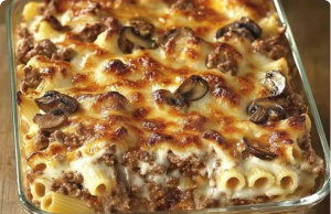 Beefy Mushroom Marsala Pasta Bake