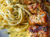 Lemon Garlic Butter Chicken with Parmesan Herb Cream Linguine
