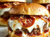 Pizza Burgers with Melty Pepperoni and Mozzarella